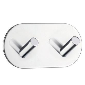 Smedbo BK1091 1 7/8 in. Self Adhesive Rounded Double Wardrobe Hook in Polished Stainless Steel